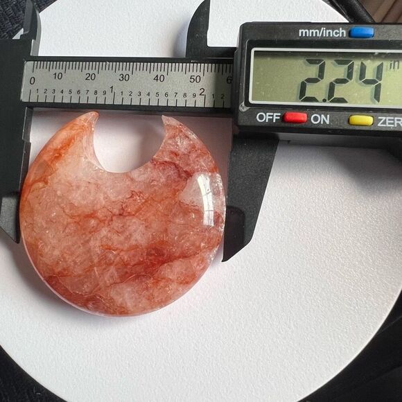 Fire Quartz Crystal Crescent Moon (4) - Picture 9 of 10